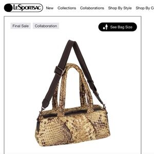 Roberto Cavalli LeSportSac Python Sand Bag
